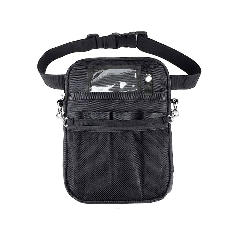uxcellmo Nurse Organizer Belt 2 Sided -12 Pocket Waist bag Pouch Case for Medical Scissors Care Kit Tool (Black) - Image 2